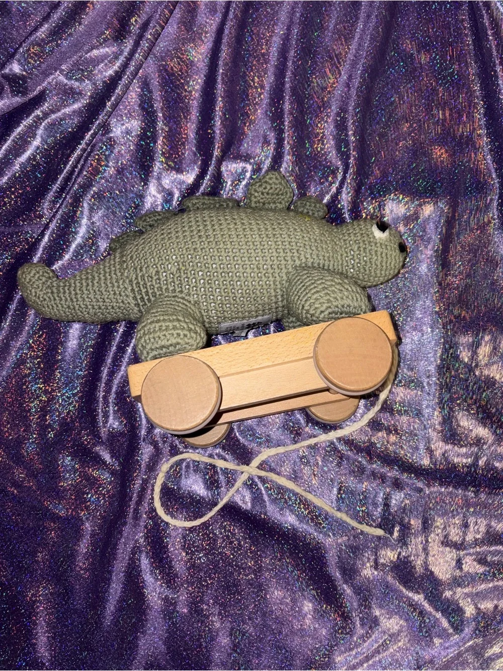 Sebra Crochet Stegosaurus Dinosaur Pull Toy